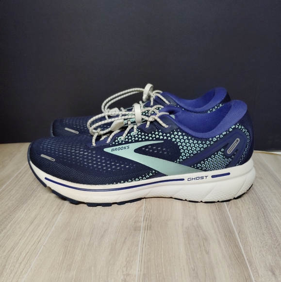 Brooks Ghost 14 Athletic Navy Blue Running Shoes - Picture 1 of 16